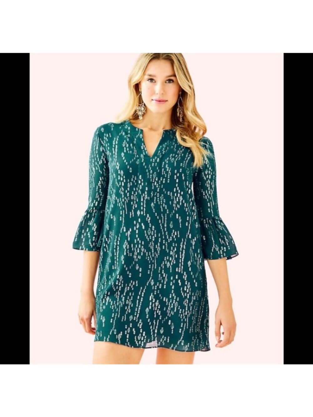 NEW $248 Lilly Pulitzer Elenora Silk‎ Dress Inky Tidal Size XS Women's